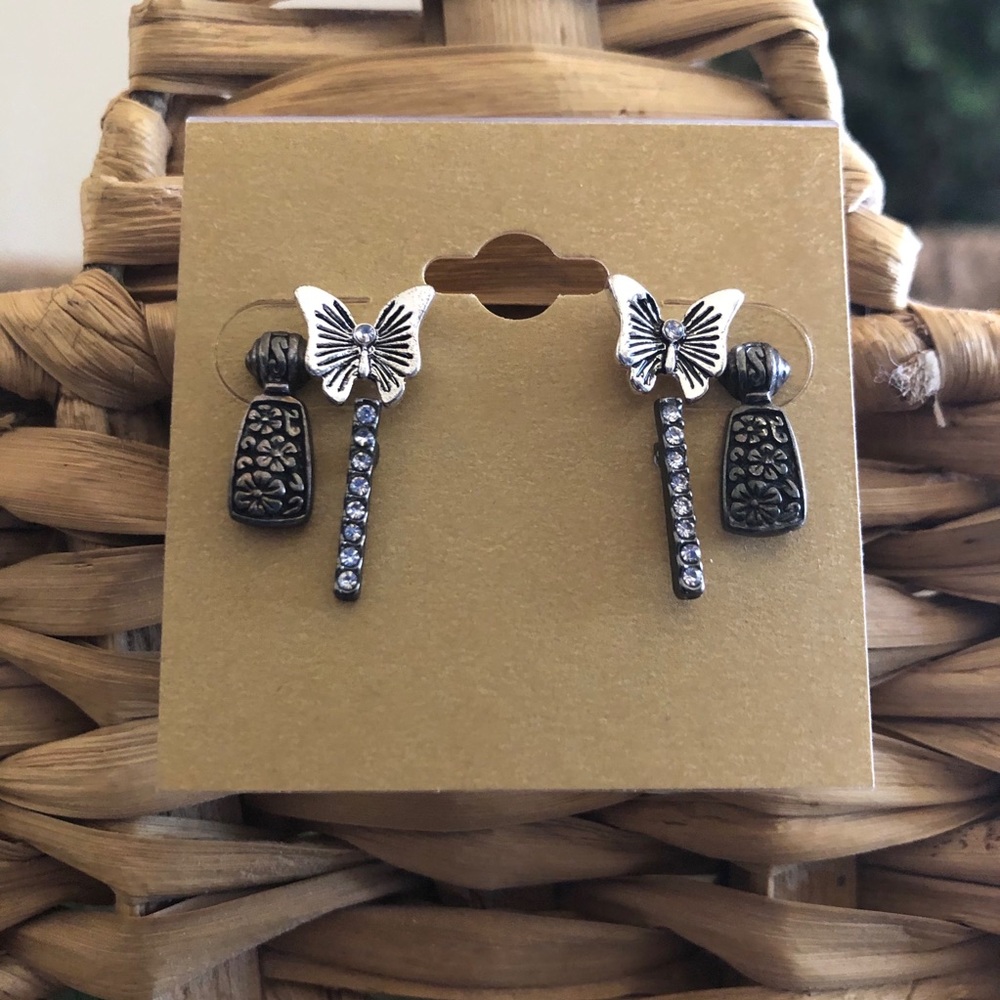 Vintage lot of three pairs pierced earrings